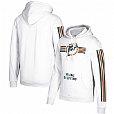 Miami Dolphins Mitchell & Ness Three Stripe Pullover Hoodie White,baseball caps,new era cap wholesale,wholesale hats